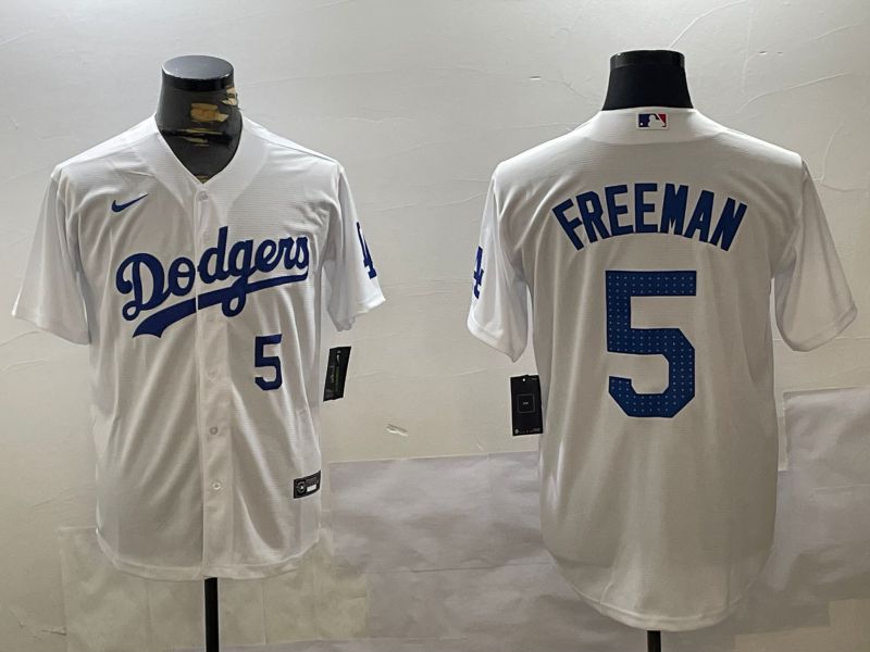 Men Los Angeles Dodgers #5 Freeman White Game 2024 Nike MLB Jersey style 11202
